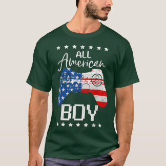 Funny All American Boys 4th JulySon Video Game USA T-Shirt