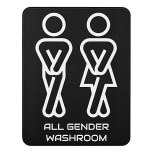 Funny All Gender Washroom Door Sign