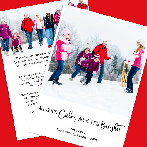 Funny All is Not Calm Holiday Photo Card