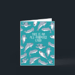 Funny All-Porpoise (All Purpose)  Card<br><div class="desc">This card is blank on the inside and features a collage of cartoon porpoises on the front along with the funny play-on-words message: THIS IS AN ALL-PORPOISE CARD.</div>