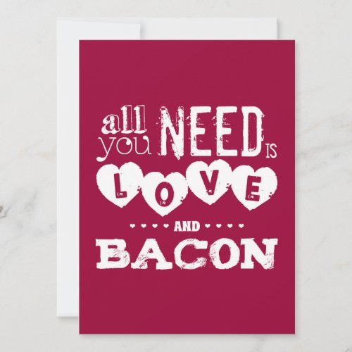 Funny All You Need is Love and Bacon Invites