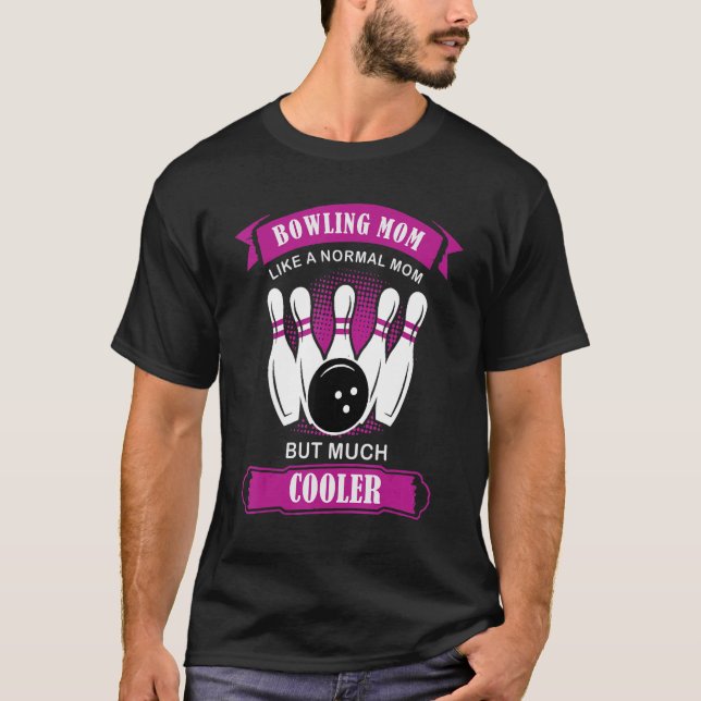 Funny Alley Ball Cute Women's Ten Pin Mom Bowling T-Shirt (Front)