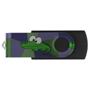 Funny Alligator Abstract USB Drive