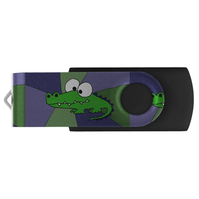 Funny Alligator Abstract USB Drive (Back)