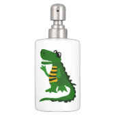 Funny Alligator Art Soap Dispenser & Toothbrush Holder (Front)