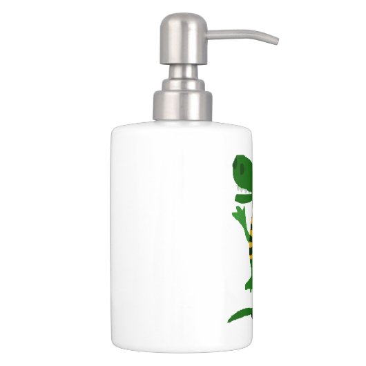 Funny Alligator Art Soap Dispenser & Toothbrush Holder (Right)