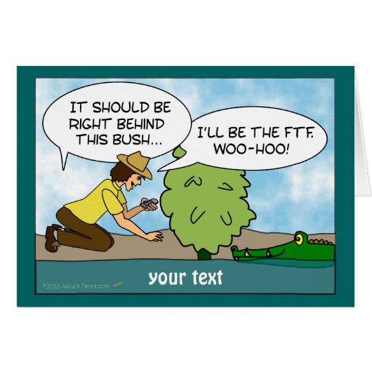 Funny Alligator Cache Geocaching Customizable Card (Front Horizontal)