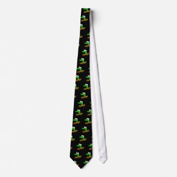 Funny Alligator Eating Bacon Artwork Tie by patcallum at Zazzle