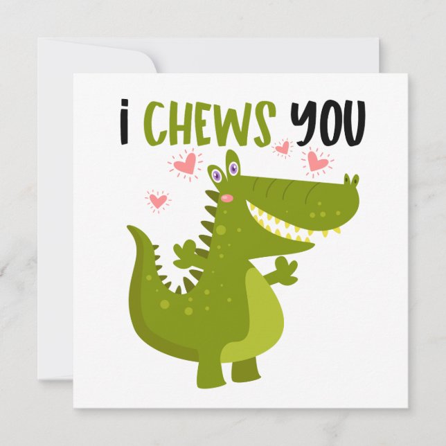 Funny Alligator Love pun Note Card (Front)