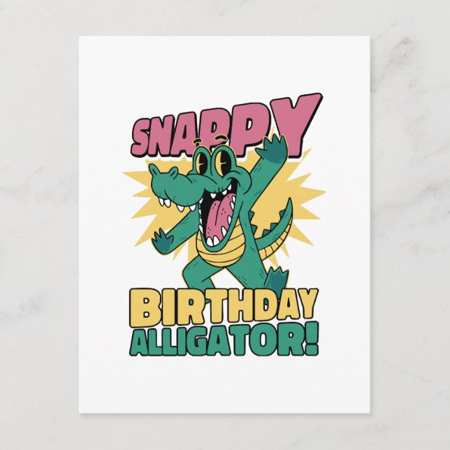 Funny Alligator Lover and Birthday Crocodile Gator Enclosure Card (Front)