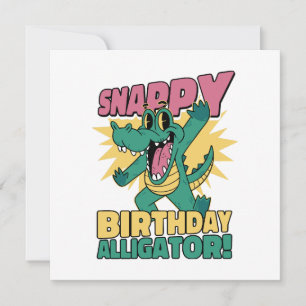 Funny Alligator Lover and Birthday Crocodile Gator Invitation