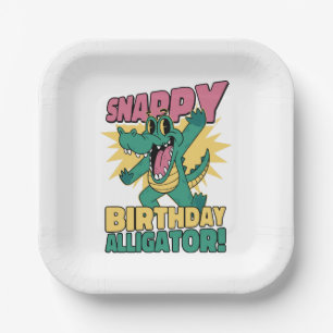 Funny Alligator Lover and Birthday Crocodile Gator Paper Plates