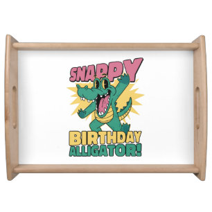 Funny Alligator Lover and Birthday Crocodile Gator Serving Tray