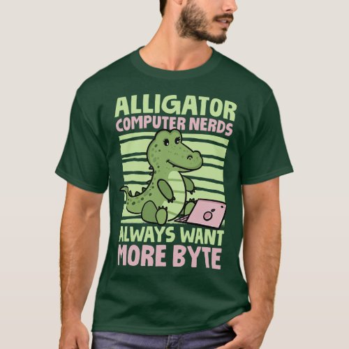 Funny Alligator Lover and Computer Nerd Kids Croco T_Shirt
