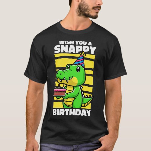 Funny Alligator Lover and Kids Birthday Crocodile  T_Shirt