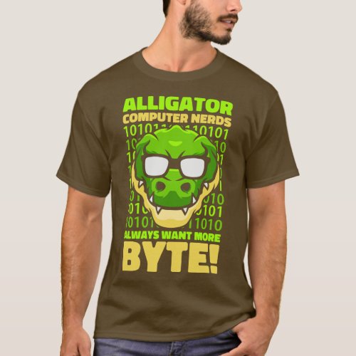 Funny Alligator Lover and Office Computer Crocodil T_Shirt