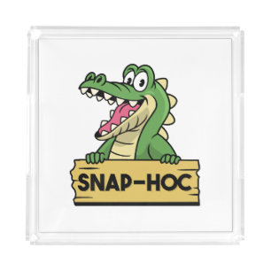 Funny Alligator Lover and Zookeeper Crocodile Acrylic Tray