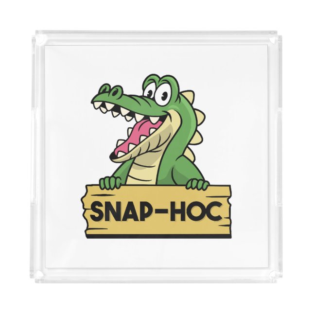 Funny Alligator Lover and Zookeeper Crocodile Acrylic Tray (Front)