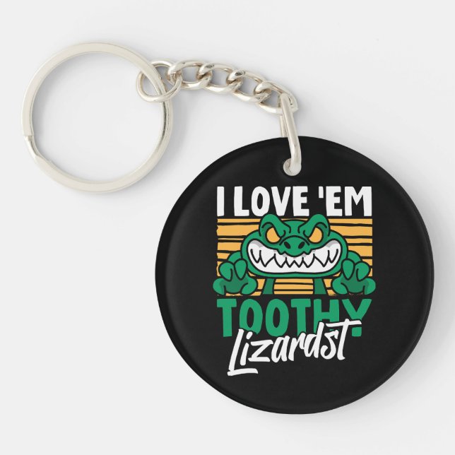 Funny Alligator Lover and Zookeeper Crocodile Keychain (Front)
