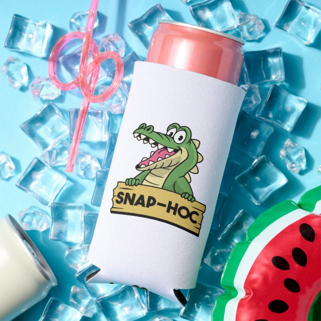 Funny Alligator Lover and Zookeeper Crocodile Seltzer Can Cooler (In Situ Summer)