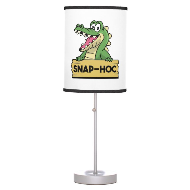 Funny Alligator Lover and Zookeeper Crocodile Table Lamp (Front)