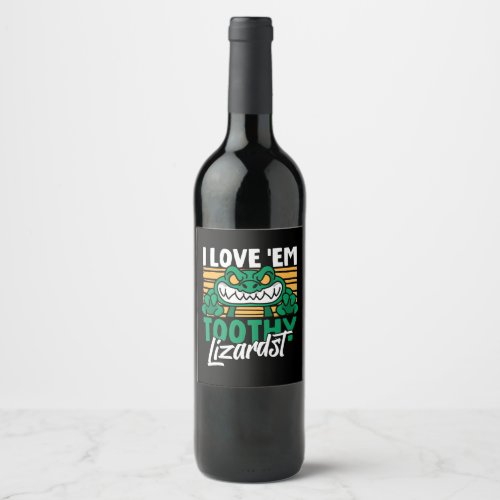 Funny Alligator Lover and Zookeeper Crocodile Wine Label