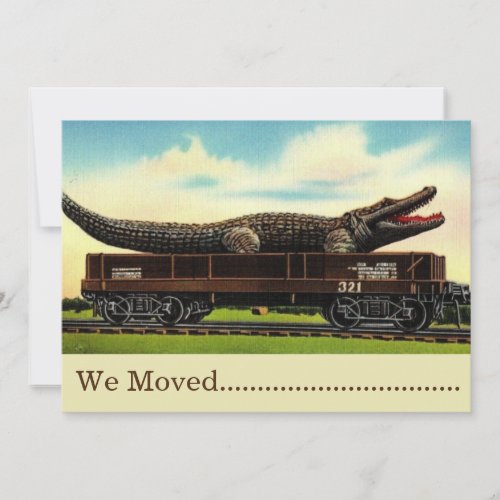 Funny Alligator Move _ New Home Card