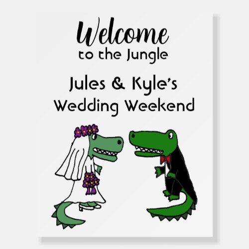 Funny Alligator Wedding Sign