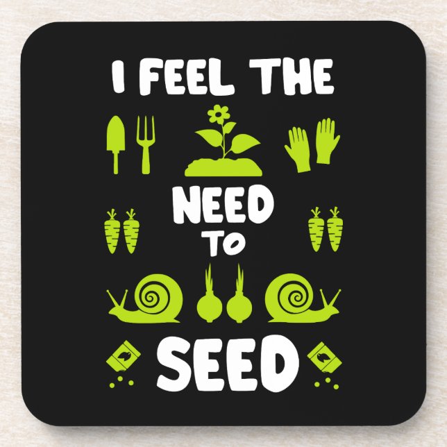 Funny Allotment Gardening Beverage Coaster (Front)