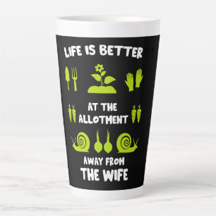 Funny Allotment Gardening Latte Mug