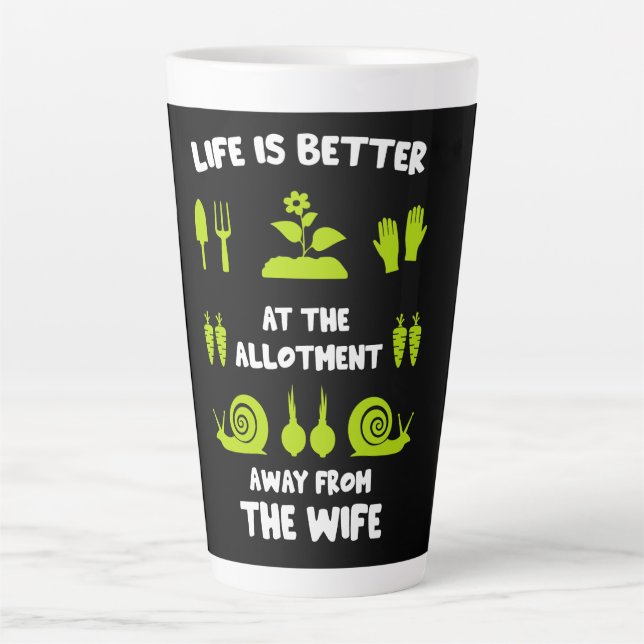 Funny Allotment Gardening Latte Mug (Front)