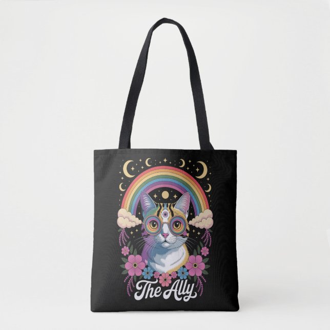 Funny Ally Ca Pride Sunglasses Gay Pride LGBTQ  Tote Bag (Front)