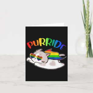 Funny Ally Cat Purride Lgbtq Gay Pride Rainbow Kid Card