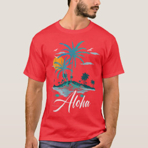 Funny Aloha Hawaii Palm Tree Beach Vacation Family T-Shirt