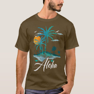 Funny Aloha Hawaii Palm Tree Beach Vacation Family T-Shirt