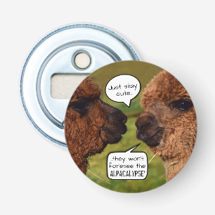 Funny Alpaca Alpacalypse Scheming Bottle Opener