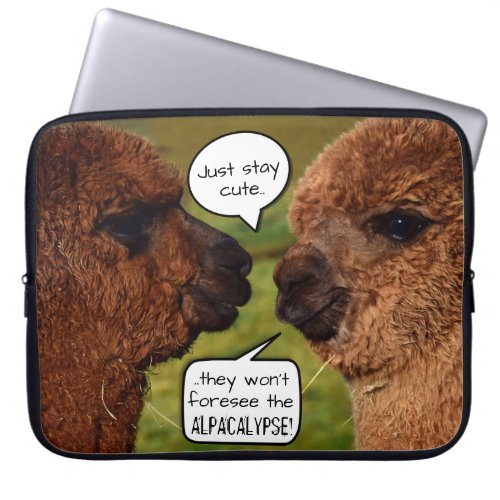 Funny Alpaca Alpacalypse Scheming Laptop Sleeve