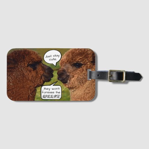 Funny Alpaca Alpacalypse Scheming Luggage Tag