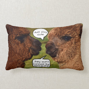 Funny Alpaca Alpacalypse Scheming Lumbar Pillow