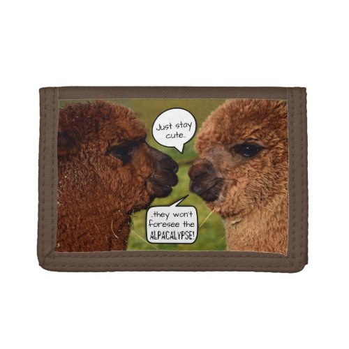 Funny Alpaca Alpacalypse Scheming Trifold Wallet
