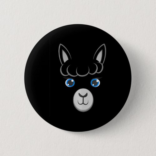 Funny Alpaca Animal Face Lazy Halloween Button