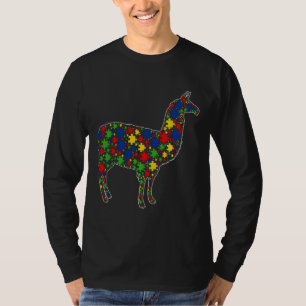 Funny Alpaca Animals Puzzle Pieces Autism Awarenes T-Shirt