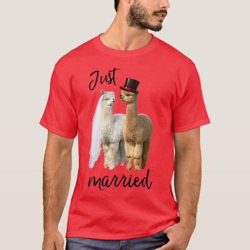 Funny Alpaca  Bride and Groom Wedding  T_Shirt