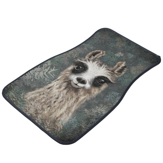 Funny Alpaca Car Floor Mats (Angled)