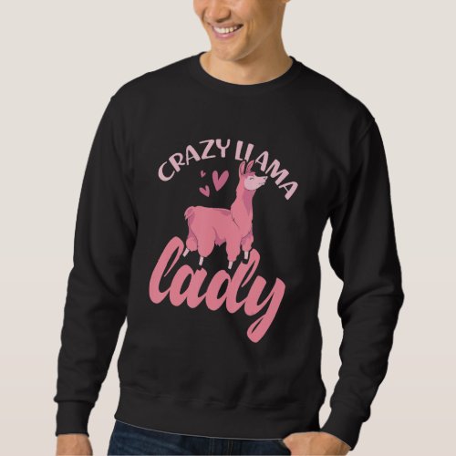 Funny Alpaca Crazy Llama Lady Animal Lover Girls W Sweatshirt