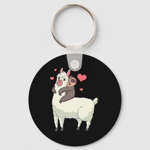 Funny Alpaca Cute Animal Lover Heart Gift Sloth Ri Keychain