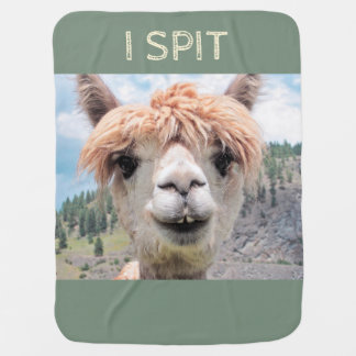 Funny Alpaca Llama I Spit Baby Blanket