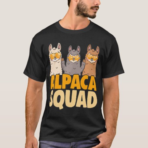 Funny Alpaca Llama Squad for Friends T_Shirt