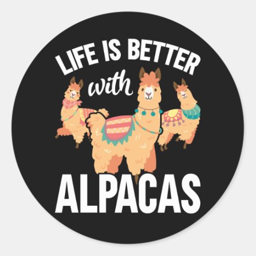 Funny Alpaca lover Classic Round Sticker