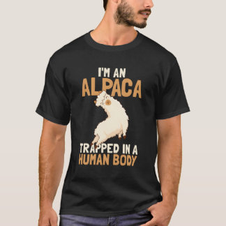 Funny Alpaca Lover Design Alpaca In A Human Body T-Shirt